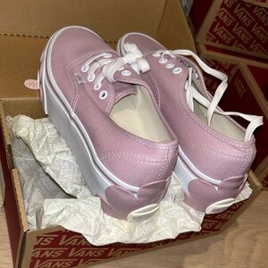 Mauve/ keepsake lilac daisy Vans Authentics platform/stackform sneakers